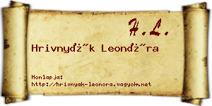 Hrivnyák Leonóra névjegykártya